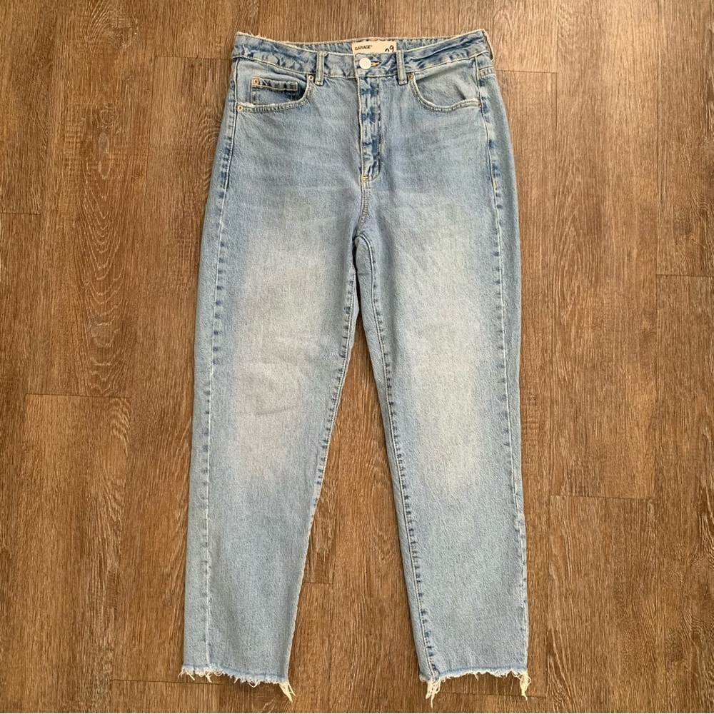 Garage Light Blue Ankle Cropped Jeans with Raw Hem Size 9